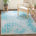 SAFAVIEH Adirondack Collection Accent Rug - 4 x 6, Ivory & Teal, Oriental Distressed Design, Non-Shedding & Easy Care, Ideal f