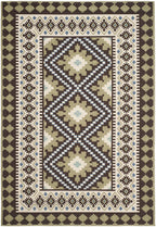 Safavieh Veranda Collection Area Rug - 6'7' X 9'6', Chocolate & Green, Boho Design, Non-Shedding & Easy Care, Indoor/Outdoor & Washable-Ideal For Patio, Backyard, Mudroom (Ver099-0624)