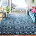 SAFAVIEH Tulum Collection Area Rug - 9 x 12, Navy & Ivory, Moroccan Boho Tribal Design, Non-Shedding & Easy Care, Ideal for Hi