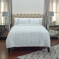 Rizzy Home | BQ4184 | Polyester Quilt | 90"x92" White/Neutral/ Solid With Pin Tuck
