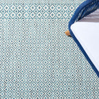 Safavieh Courtyard Collection 2' X 3'7' Ivory/Aqua Cy8235 Moroccan Boho Indoor/ Outside Waterproof Easy Cleansingpatio Backyard