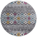 SAFAVIEH Amsterdam Collection 9' Round Dark Grey/Ivory AMS108H Moroccan Boho Non-Shedding Dining Room Entryway Foyer Living Room