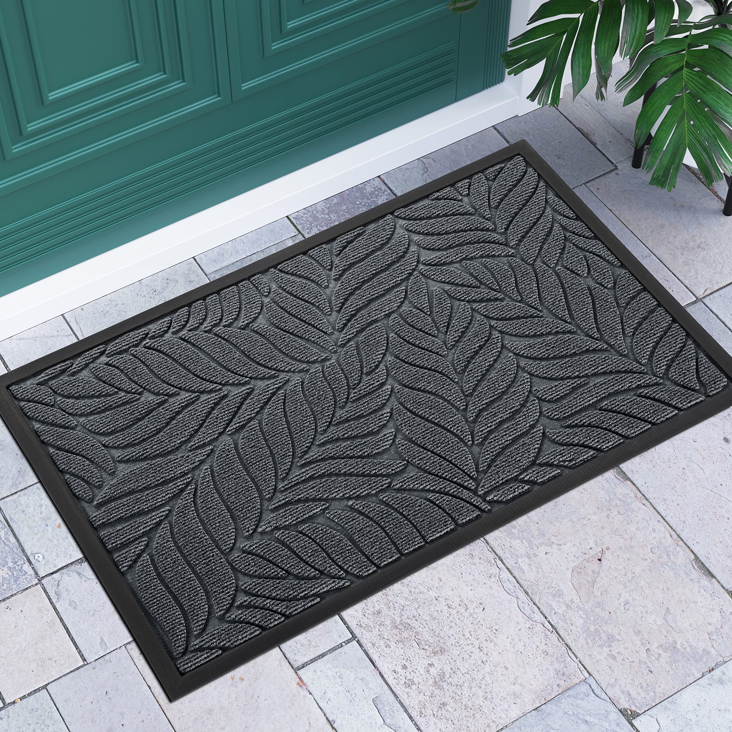 Yimobra Door Mats Outdoor Indoor, Heavy Duty Non Slip Welcome Mats for Front Door, Easy Clean Outside Doormats for Outdoor Entra