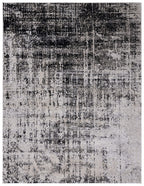 Safavieh Adirondack Collection Area Rug - 9' X 12', Silver & Black, Modern Abstract Design, Non-Shedding & Easy Care, Ideal For