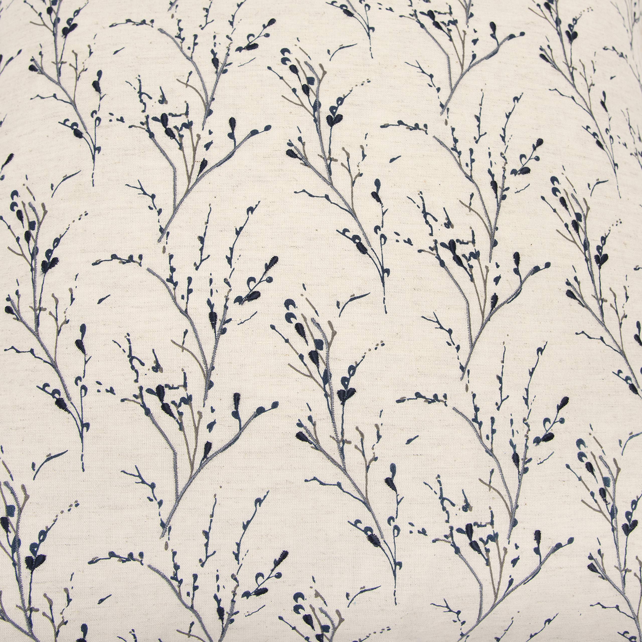 Rizzy Home Floral 20&quot; x 20&quot; Down Filled Pillow with Blue Cotton Cover