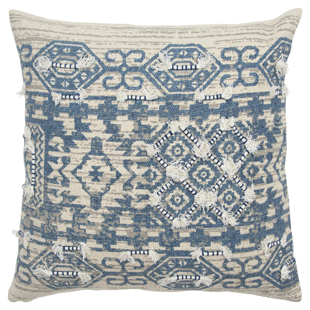 Rizzy Home T13773 Decorative Pillow, 20&quot;X20&quot;, Light Blue