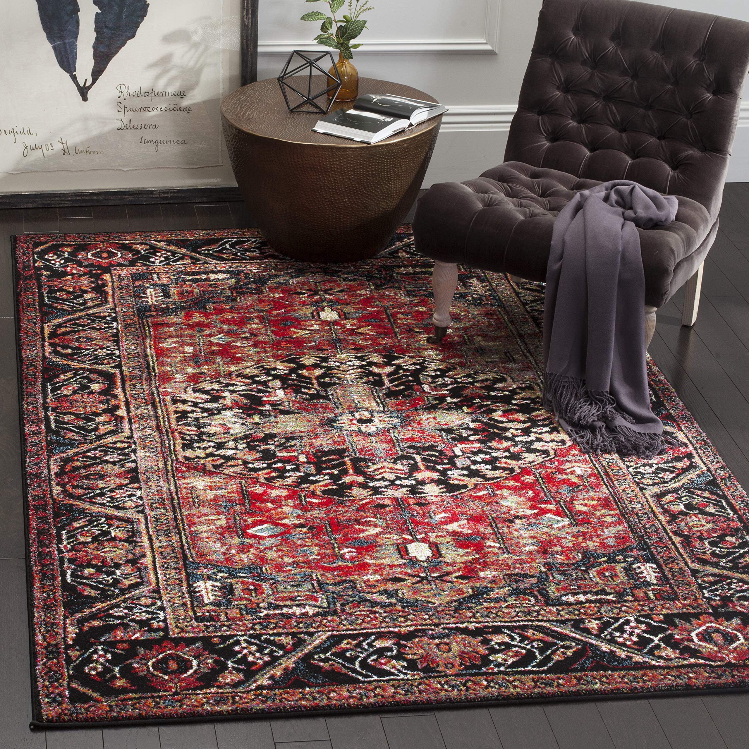 SAFAVIEH Vintage Hamadan Collection Accent Rug - 27 x 5, Red & Multi, Oriental Persian Design, Non-Shedding & Easy Care, Ideal