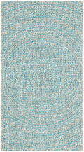 Safavieh Courtyard Collection Accent Rug - 2'3' X 5', Light Grey & Aqua, Non-Shedding & Easy Care, Indoor/Outdoor & Washable-Ideal For Patio, Backyard, Mudroom (Cy8734-37112)
