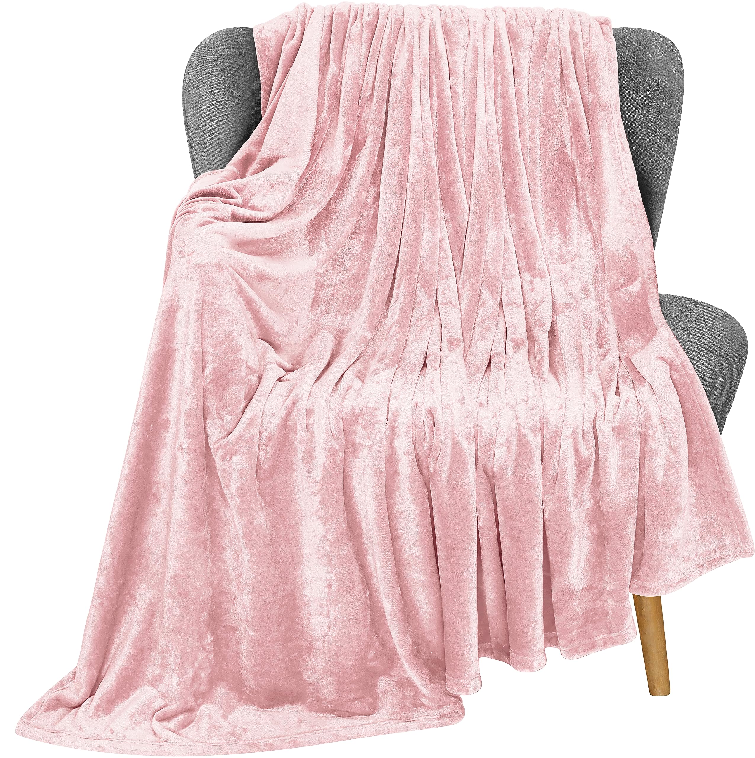 Utopia Bedding Fleece Blanket Throw Size Pink 300Gsm Luxury Fuzzy Soft Anti-Static Microfiber Bed Blanket (60X50 Inches)