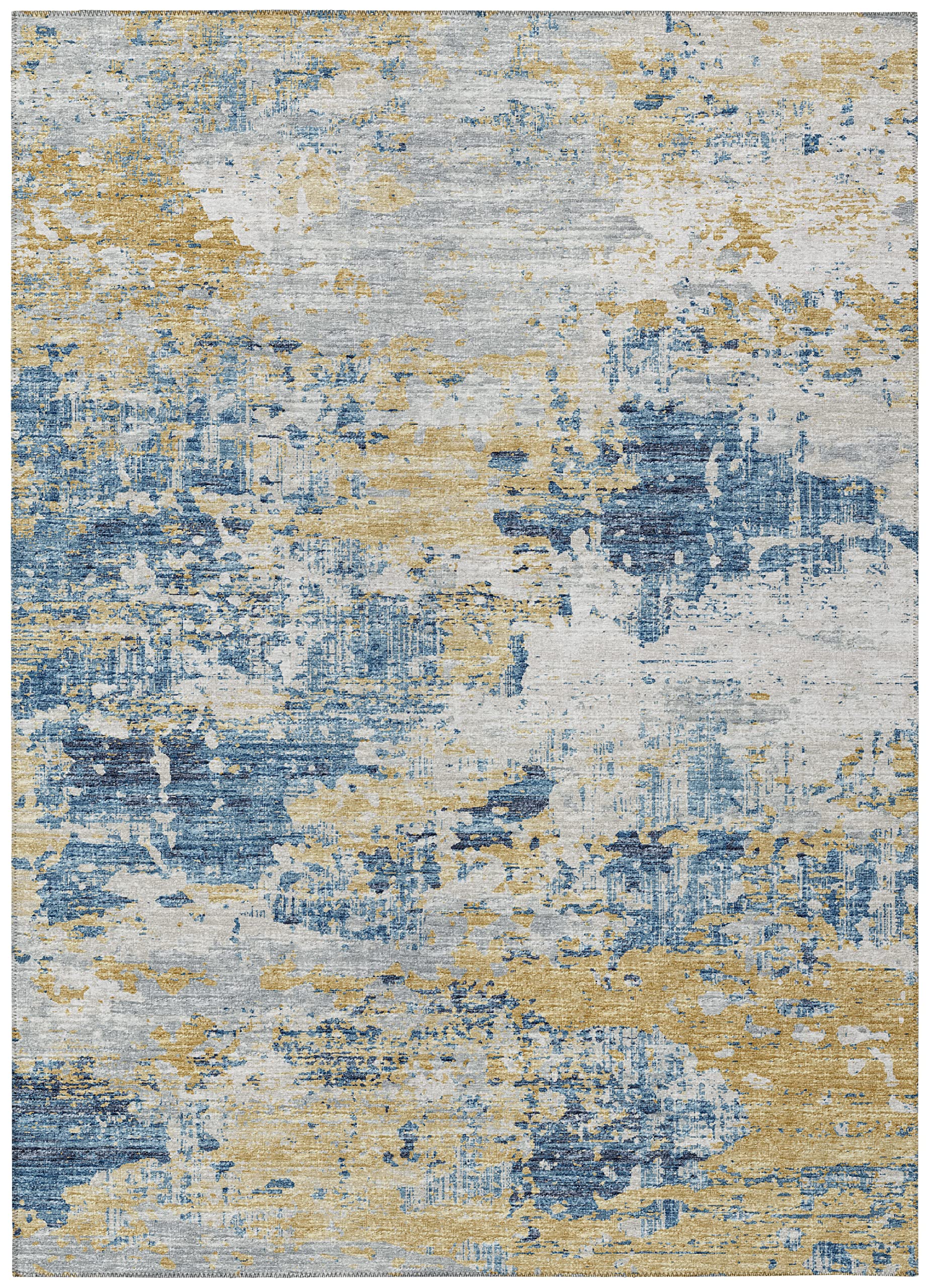 Addison Rugs Indoor/Outdoor Accord Aac34 Blue Washable 8' X 10' Indoor Outdoor Area Rug, Easy Clean, Machine Washable, Non Shedding, Bedroom, Living Room, Dining Room, Kitchen, Patio Rug