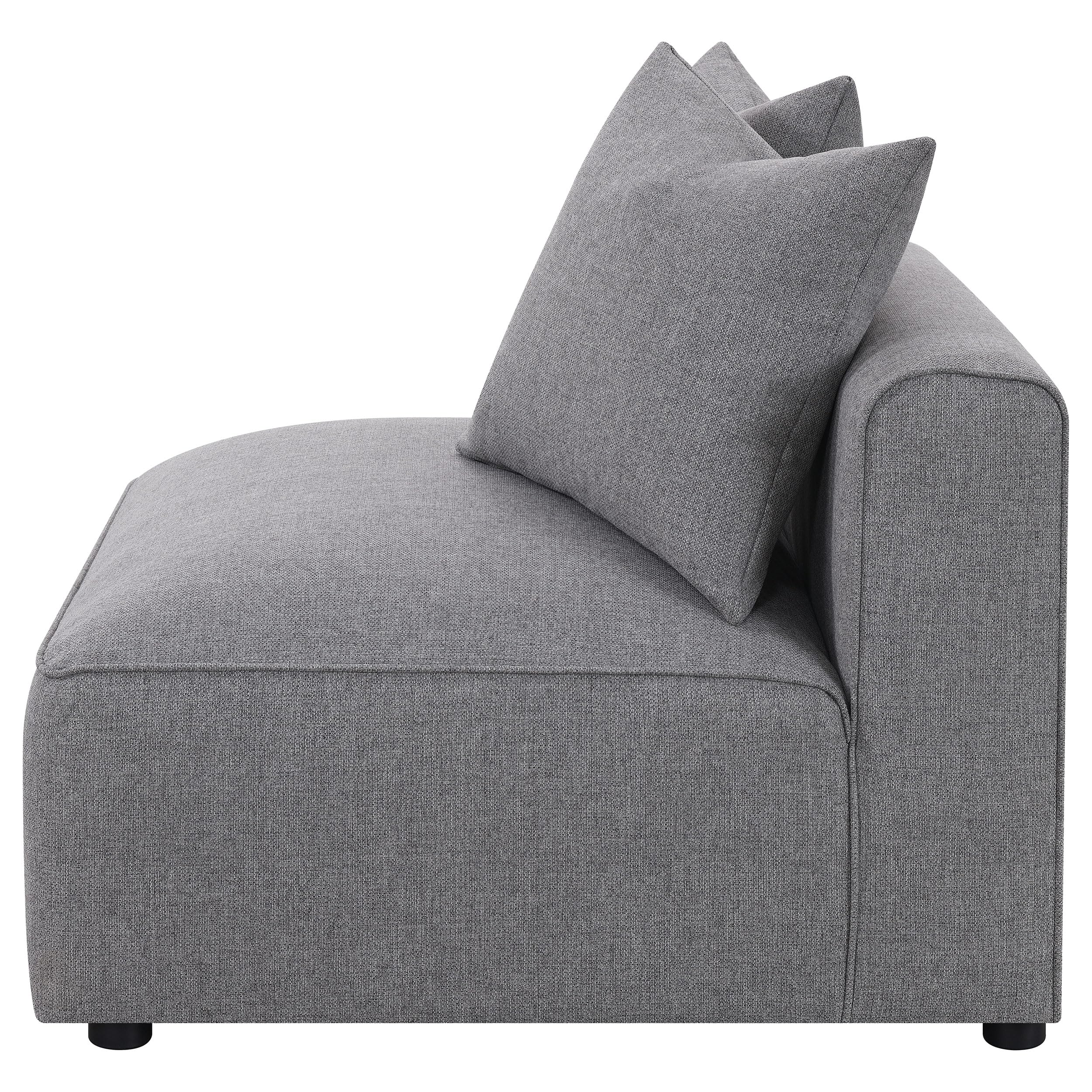 Coaster Home Furnishings Jennifer Upholstered Armless Chair Grey