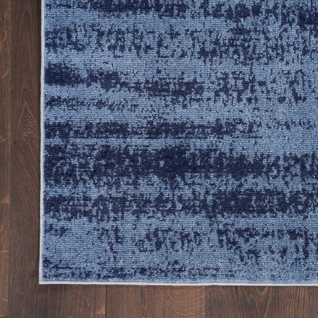 Nourison Essentials Indoor/Outdoor Solid Abstract Denim 2' X 6' Area Rug, Easy Cleaning, Non Shedding, Bed Room, Living Room, Dining Room, Backyard, Deck, Patio (2X6)
