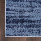 Nourison Essentials Indoor/Outdoor Solid Abstract Denim 2' X 6' Area Rug, Easy Cleaning, Non Shedding, Bed Room, Living Room, Dining Room, Backyard, Deck, Patio (2X6)