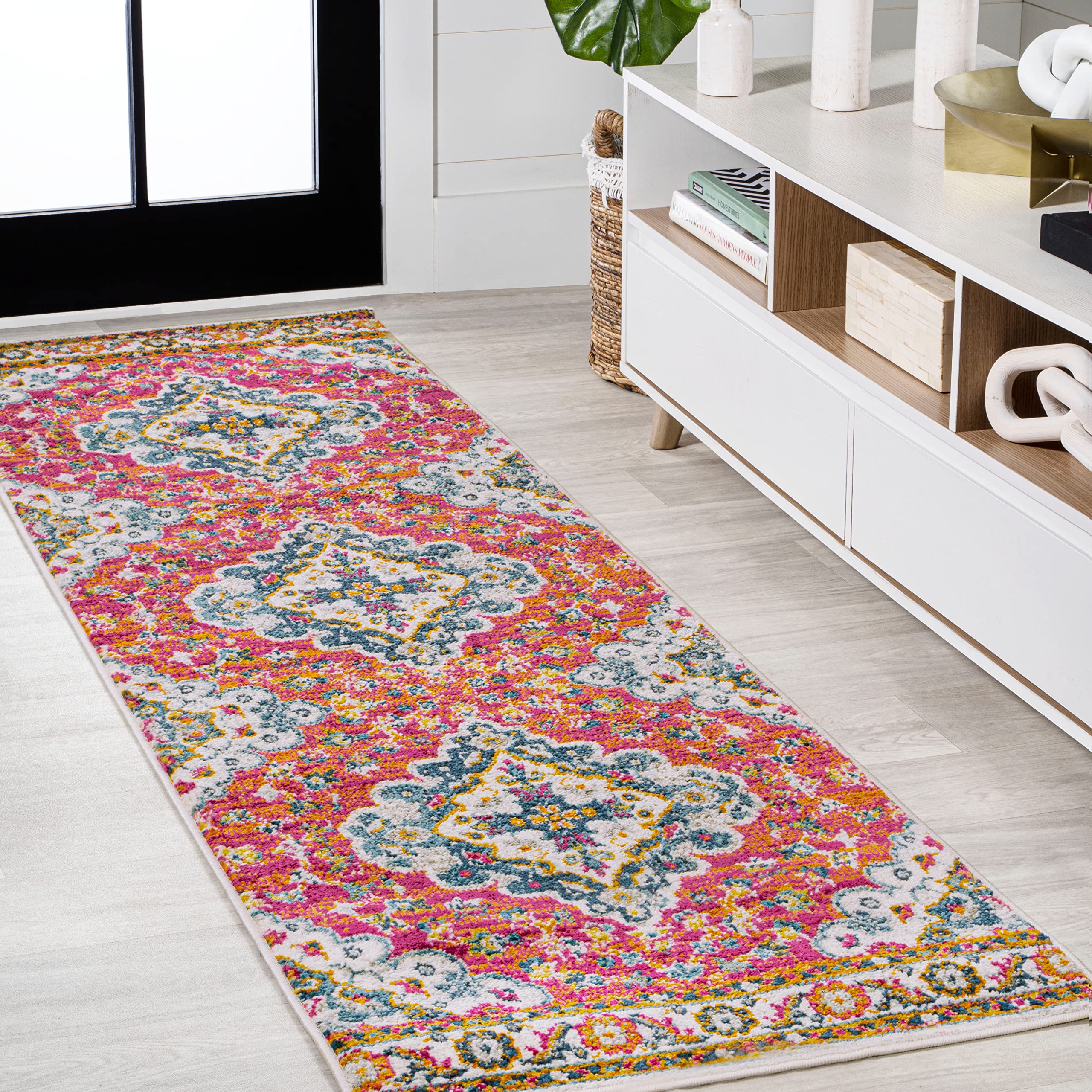 JONATHAN Y BMF106C-28 Bohemian Flair Boho Vintage Medallion Indoor Area -Rug, Rustic Mediterranean Chic Easy -Cleaning,Bedroom,K