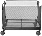 Safco Onyx Rolling Cart Desktop Tub File, Fits Letter-Size Hanging Folders, Collapsible Desk Organizer, Durable Steel Mesh Construction, Black