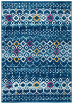 Safavieh Amsterdam Collection Accent Rug - 3' X 5', Navy & Turquoise, Moroccan Boho Design, Non-Shedding & Easy Care, Ideal For