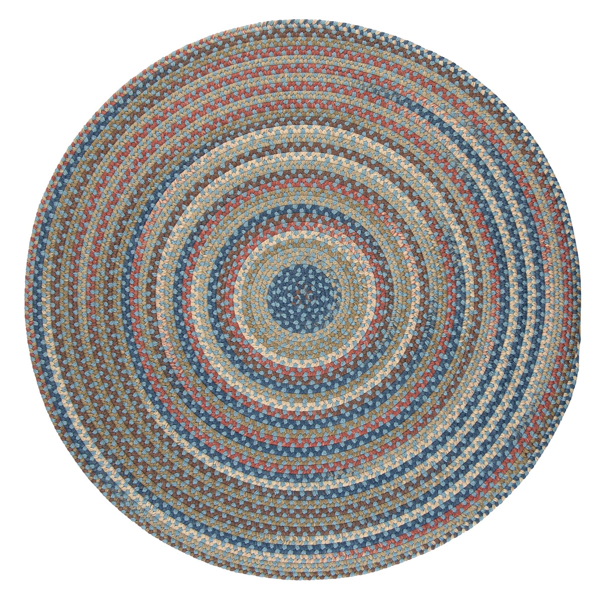 Cedar Cove Polypropylene Braided Round Rug, 4-Feet, Light Blue