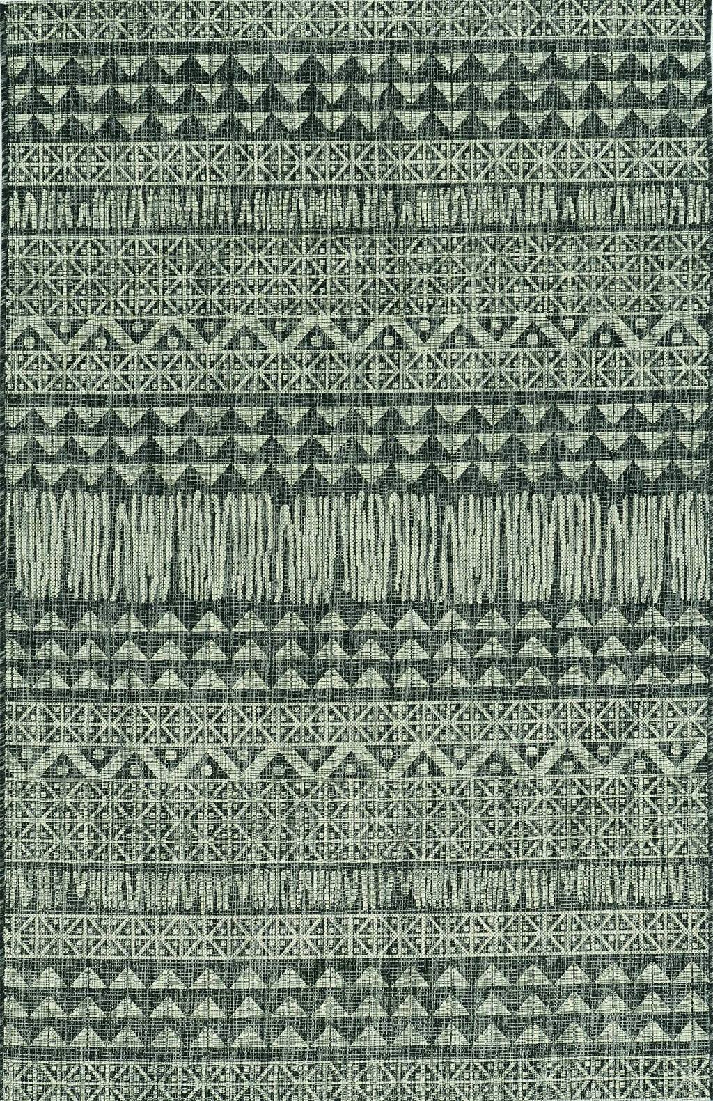 HomeRoots 5' X 8' Charcoal Aztec Pattern Rug