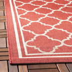 Safavieh Courtyard Collection 2'3' X 10' Red/Bone Cy6918 Trellis Indoor/ Outdoor Waterproof Easy Cleaning Patio Backyard Mudroo