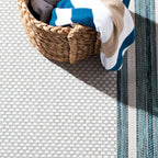 Safavieh Courtyard Collection 2'7' X 5' Ivory / Teal Cy8475 Indoor/ Outdoor Patio Backyard Mudroom Area Rug