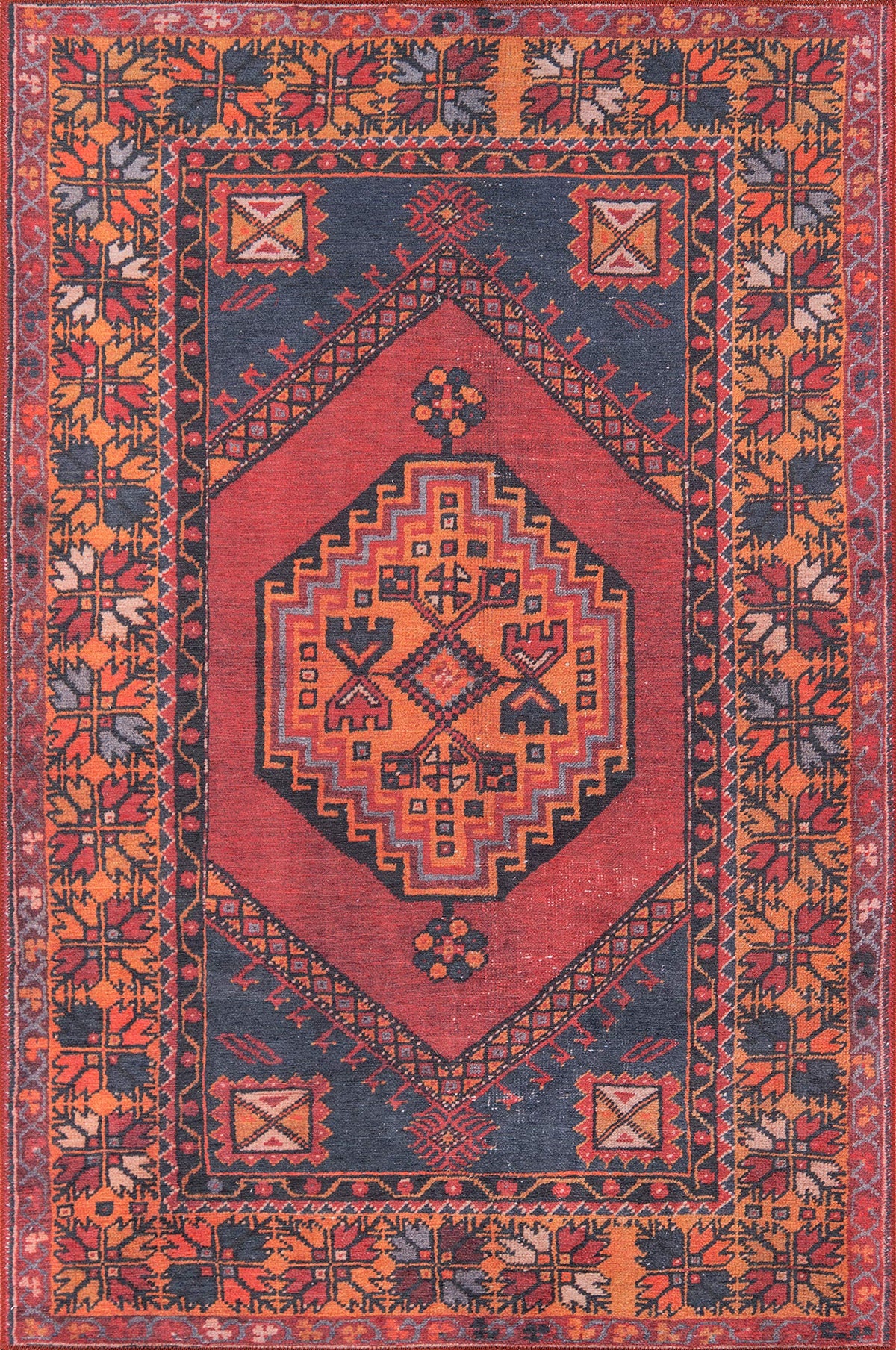 Momeni Afshar Polyester Area Rug, 3 X 5, Red