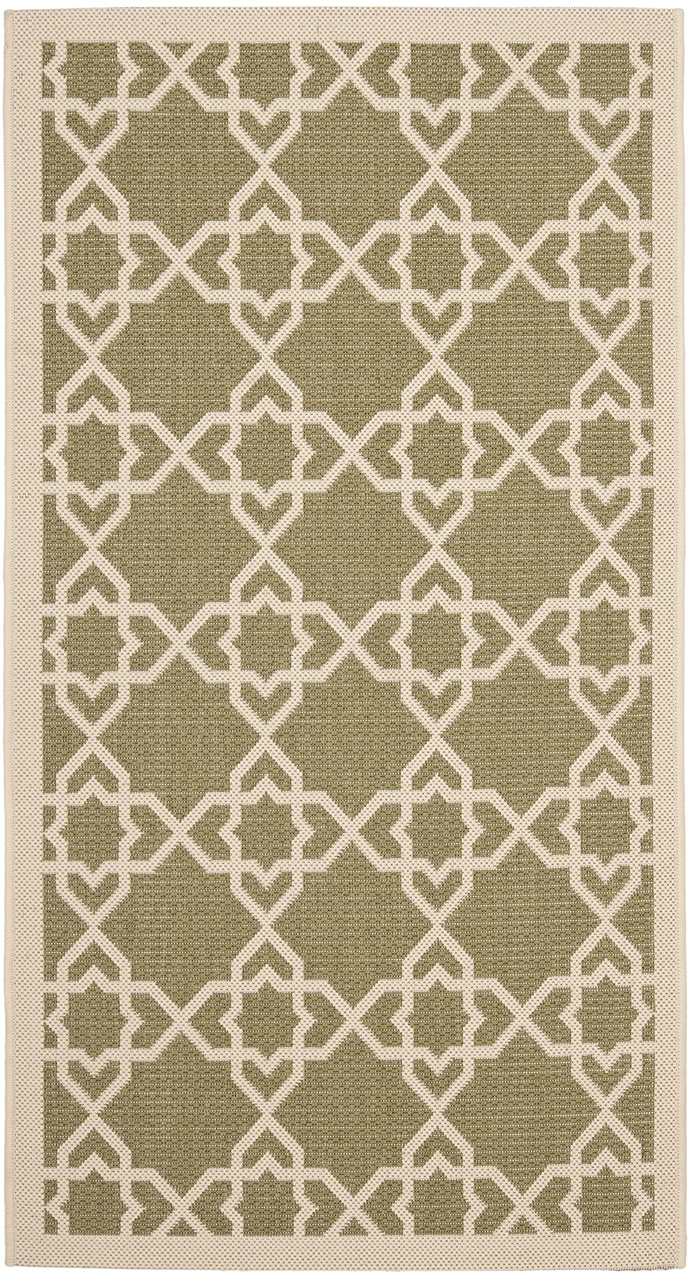 SAFAVIEH Courtyard Collection 27 x 5 Green/Beige CY6032 Indoor/ Outdoor Splashproof Easy Scrubbing Patio Backyard Mudroom Area