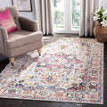SAFAVIEH Madison Collection Accent Rug - 23 x 4, Fuchsia & Ivory, Snowflake Medallion Design, Non-Shedding & Easy Care, Ideal 