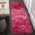 SAFAVIEH Monaco Collection Runner Rug - 22 x 10, Fuchsia, Boho Chic Abstract Watercolor Design, Non-Shedding & Easy Care, Idea
