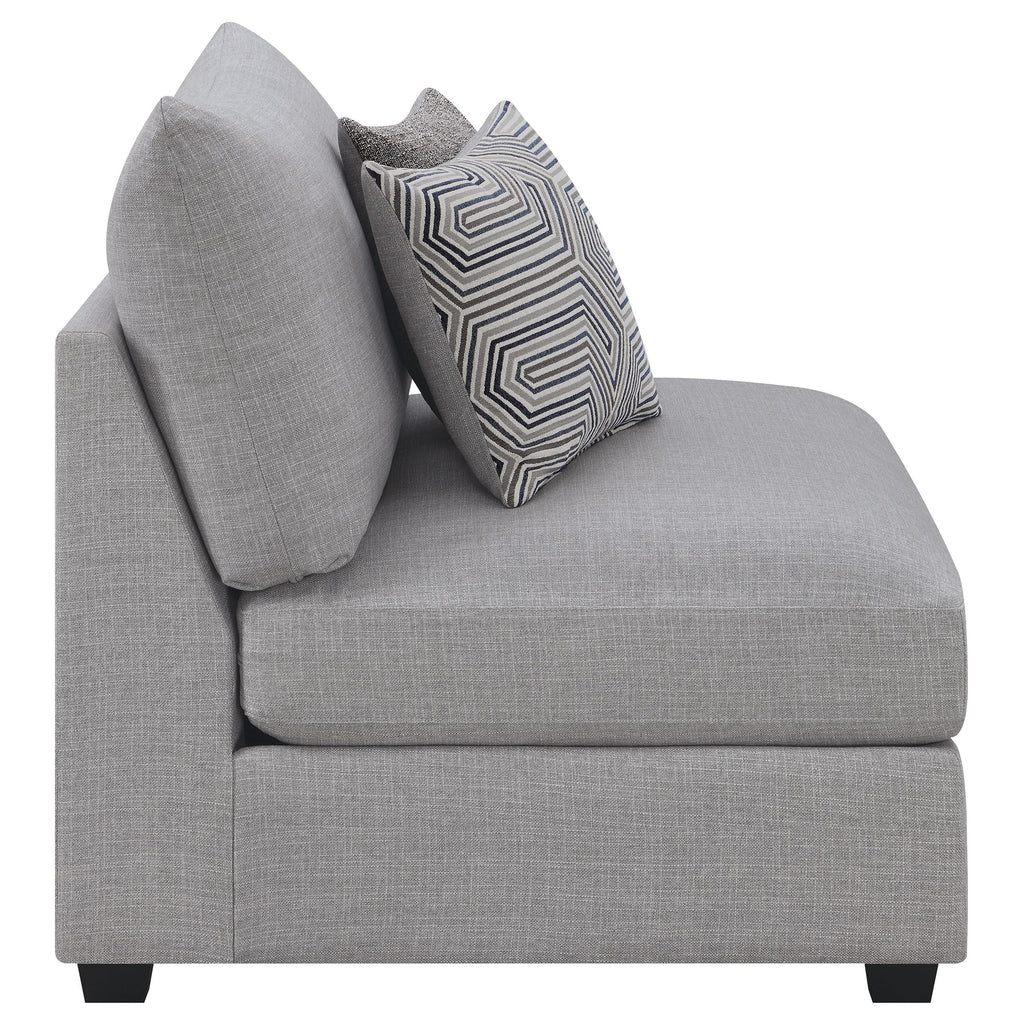 Scott Living Coaster 551511 Cambria Upholstered Armless Chair Grey