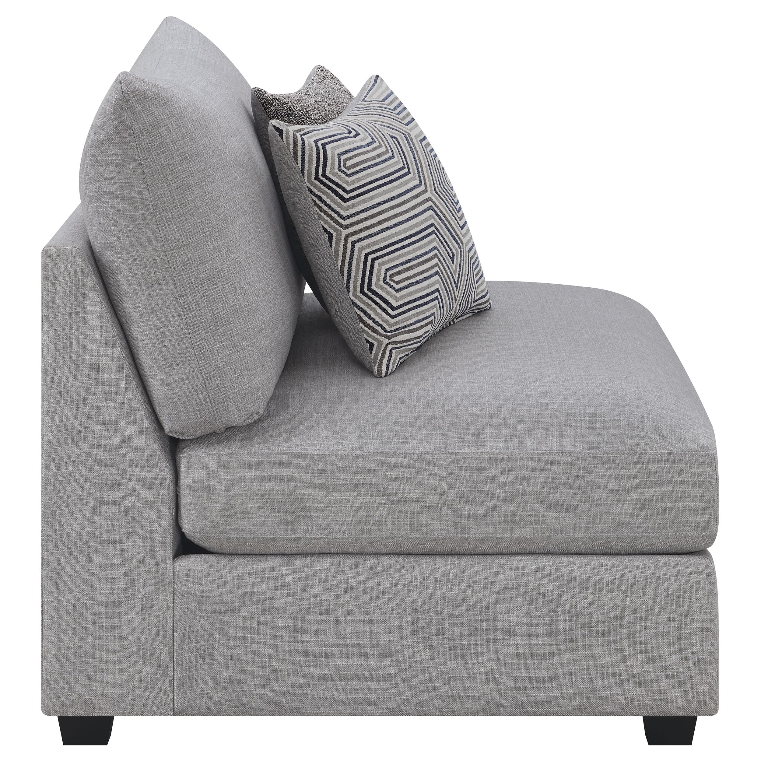 Scott Living Coaster 551511 Cambria Upholstered Armless Chair Grey