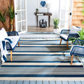 SAFAVIEH Courtyard Collection Area Rug - 8 x 11, Navy & Beige, Non-Shedding & Easy Care, Indoor/Outdoor & Washable-Ideal for P