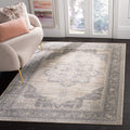 SAFAVIEH Brentwood Collection Accent Rug - 4 x 6, Cream & Grey, Medallion Distressed Design, Non-Shedding & Easy Care, Ideal f