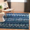 SAFAVIEH Amsterdam Collection Accent Rug - 3' x 5', Navy & Beige, Moroccan Boho Design, Non-Shedding & Easy Care, Ideal for High