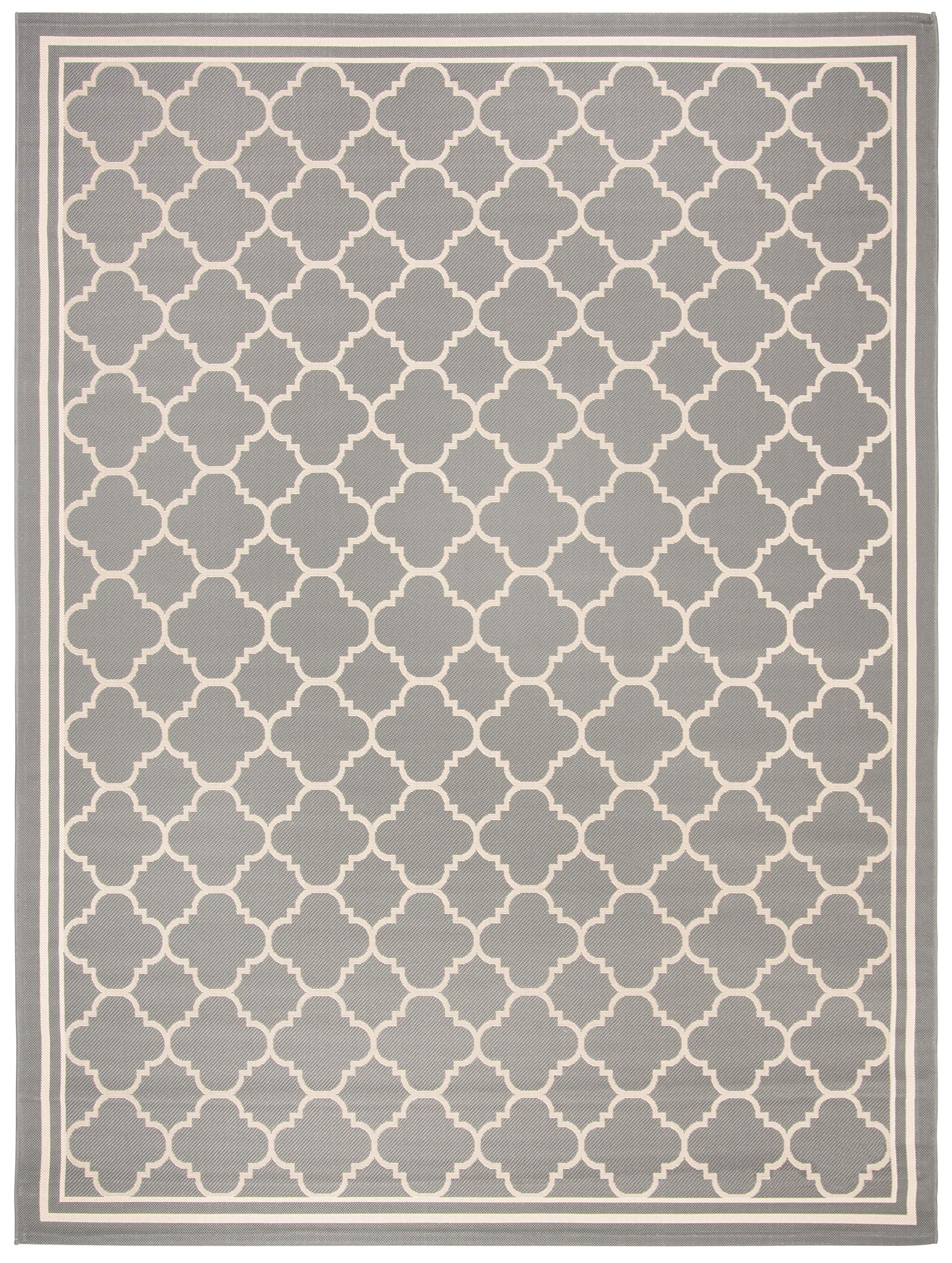 Safavieh Courtyard Collection 8' X 10' Anthracite/Beige Cy6918 Trellis Indoor/ Outdoor Patio Backyard Mudroom Area Rug