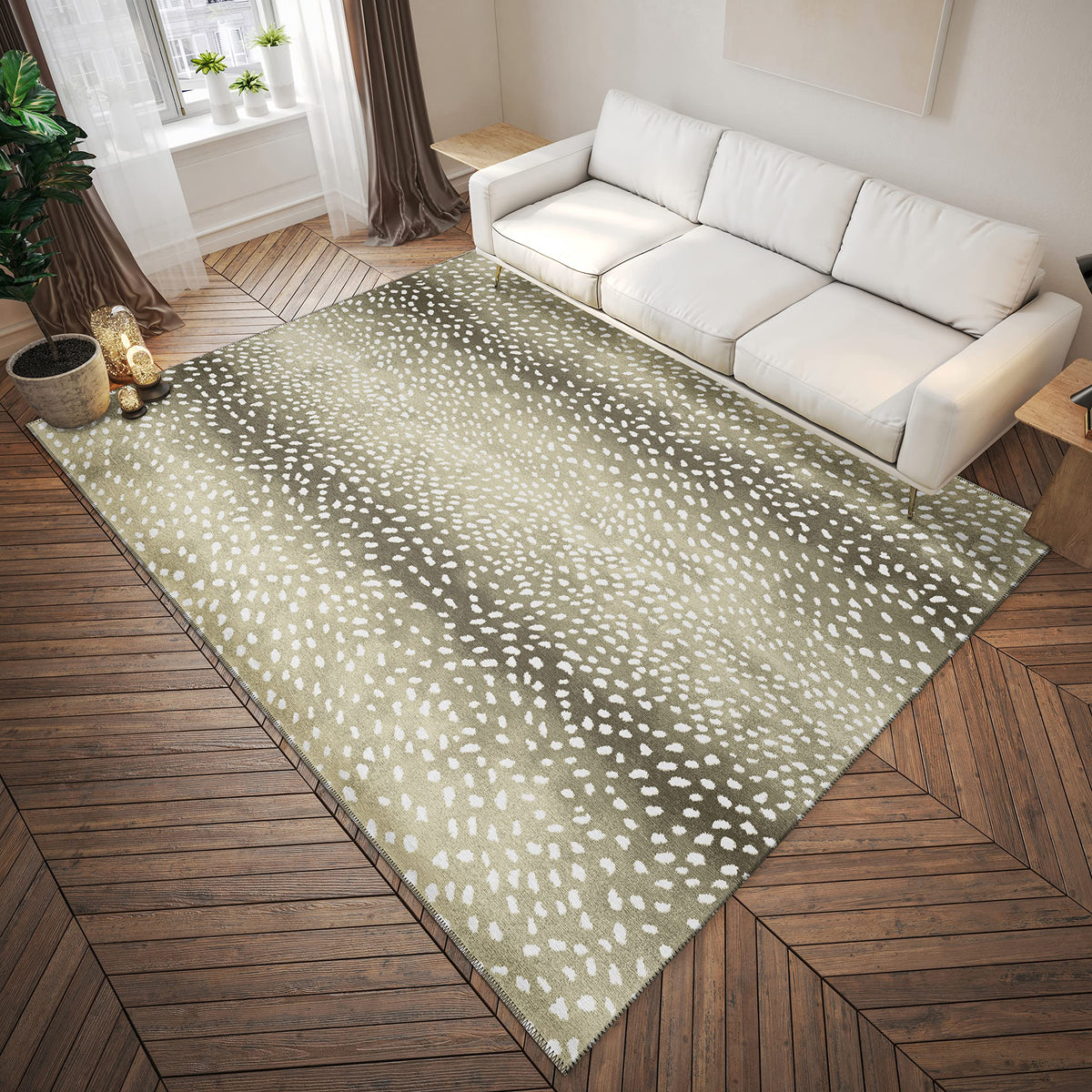Addison Rugs Safari Asf33 Fawn Washable 10' X 14' Indoor Outdoor Area Rug, Easy Clean, Machine Washable, Non Shedding, Bedroom, Entry, Living Room, Dining Room, Kitchen, Patio Rug