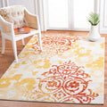 SAFAVIEH Adirondack Collection Area Rug - 55 x 77, Grey & Gold, Floral Glam Damask Distressed Design, Non-Shedding & Easy Care