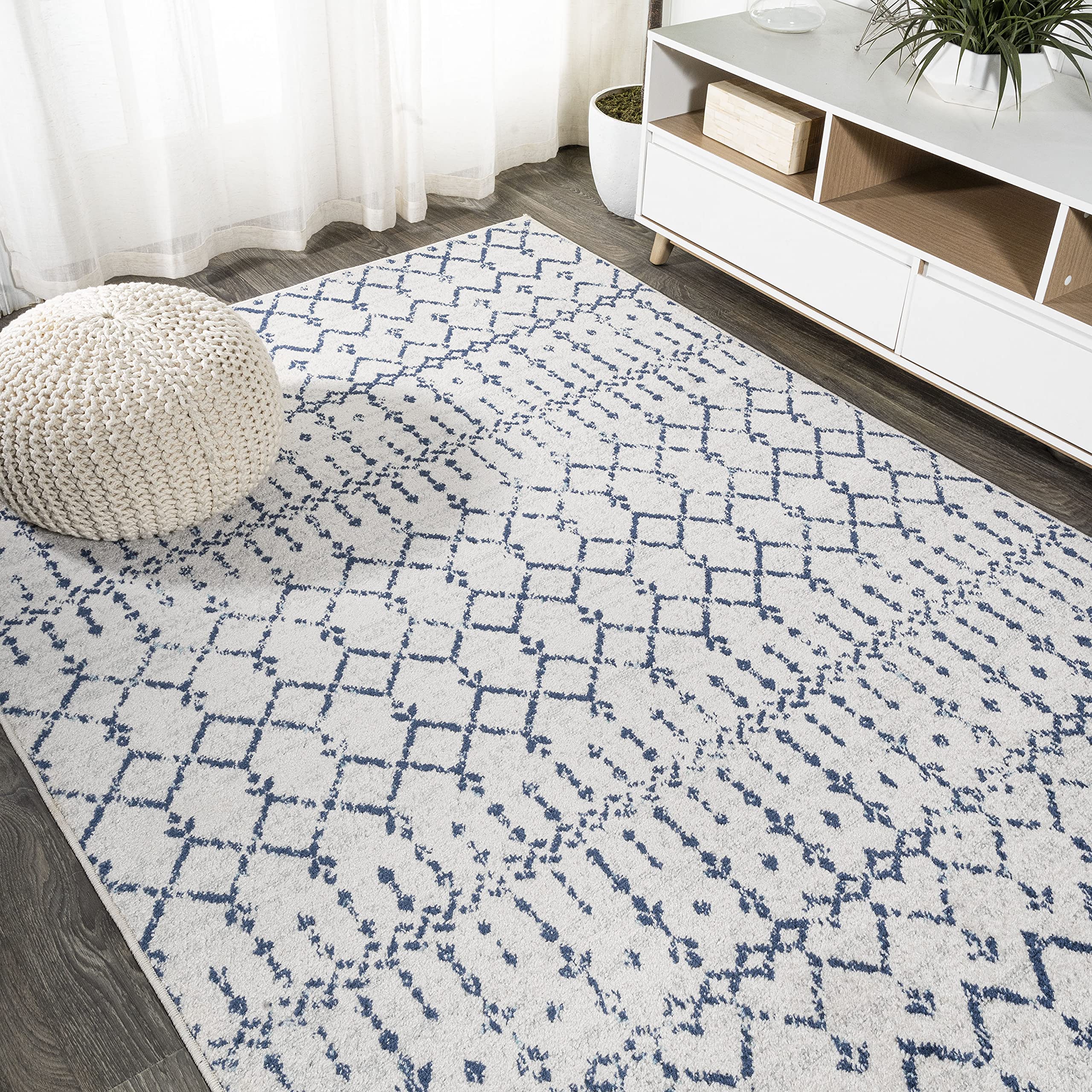 JONATHAN Y MOH101F-5 Moroccan Hype Boho Vintage Diamond Indoor Area-Rug Bohemian Easy-Cleaning Bedroom Kitchen Living Room Non S