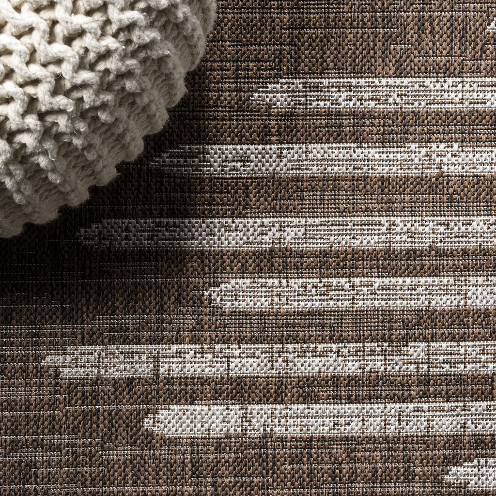 Jonathan Y Smb124B-210 Zolak Berber Stripe Geometric Indoor Outdoor Area Rug Bohemian Contemporary Easy Cleaning Bedroom Kitchen Backyard Patio Non Shedding, 2 X 10, Brown/Beige
