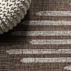 Jonathan Y Smb124B-210 Zolak Berber Stripe Geometric Indoor Outdoor Area Rug Bohemian Contemporary Easy Cleaning Bedroom Kitchen Backyard Patio Non Shedding, 2 X 10, Brown/Beige