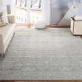SAFAVIEH Evoke Collection 3 Square Silver / Ivory EVK270Z Shabby Chic Distressed Non-Shedding Living Room Bedroom Accent Rug