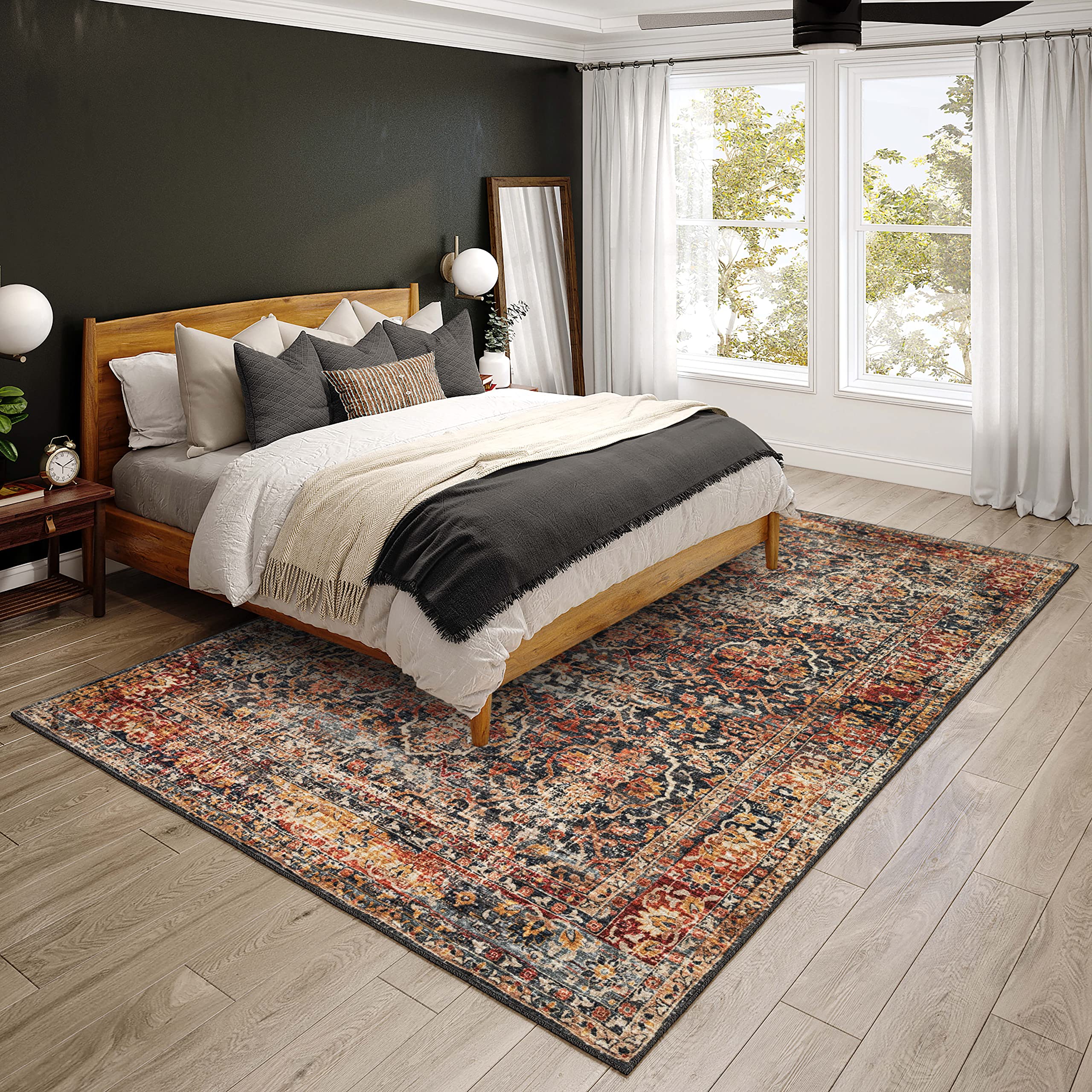 Dalyn Rugs Jericho Jc3 Charcoal 5' X 7'6" Rectangle Soft Area Rug, Easy Clean, Non Shedding, Bedroom, Entry, Living Room, Dining Room, Kitchen Rug