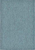 Unique Loom Collection Casual Transitional Solid Heathered Indoor/Outdoor Flatweave Area Rug (7' 1' X 10' Rectangle, Teal/Navy