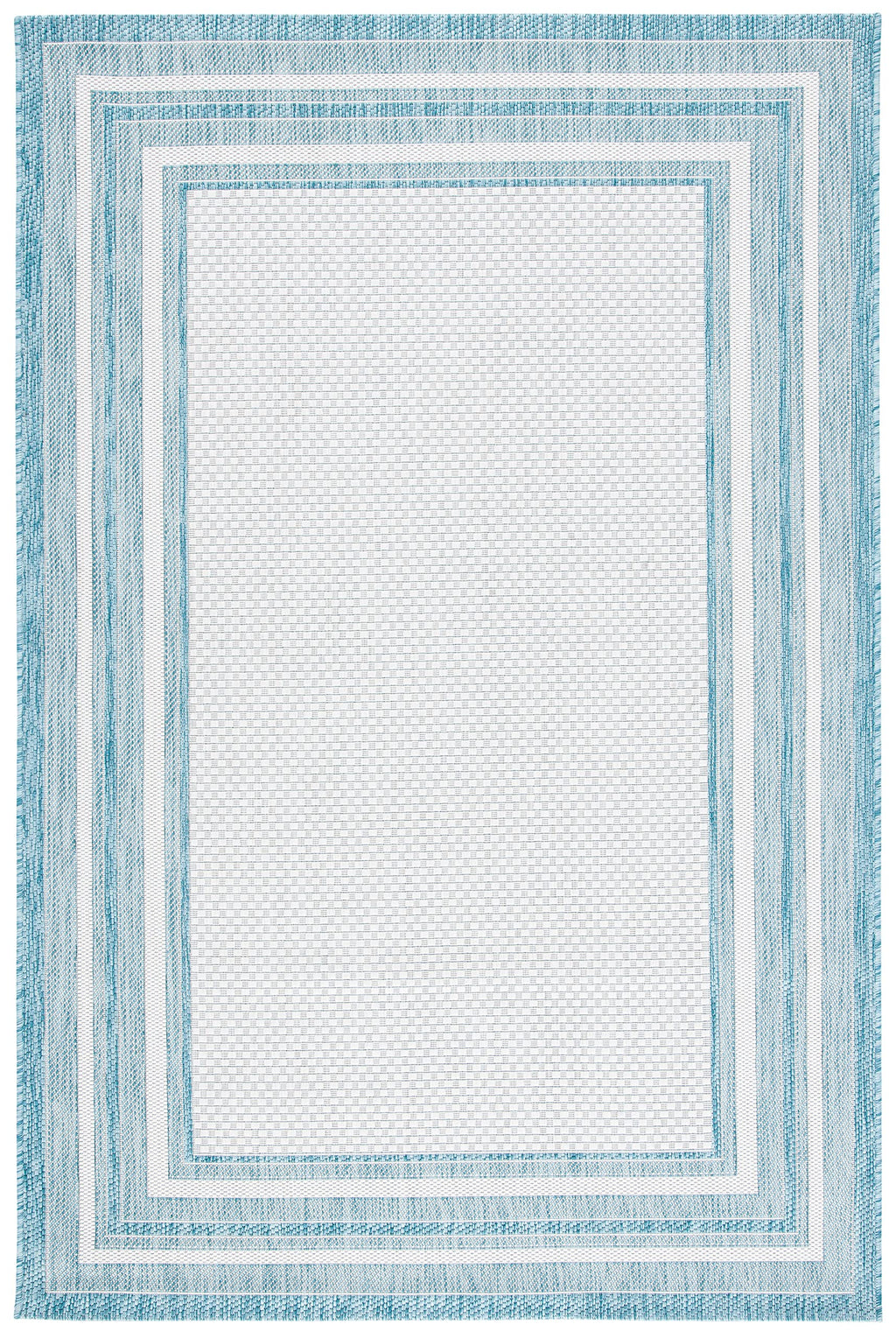 Safavieh Courtyard Collection 6'7' X 9'6' Ivory / Aqua Cy8475 Indoor-Outdoor Waterproof Easy-Cleaning Patio Backyard Mudroom A