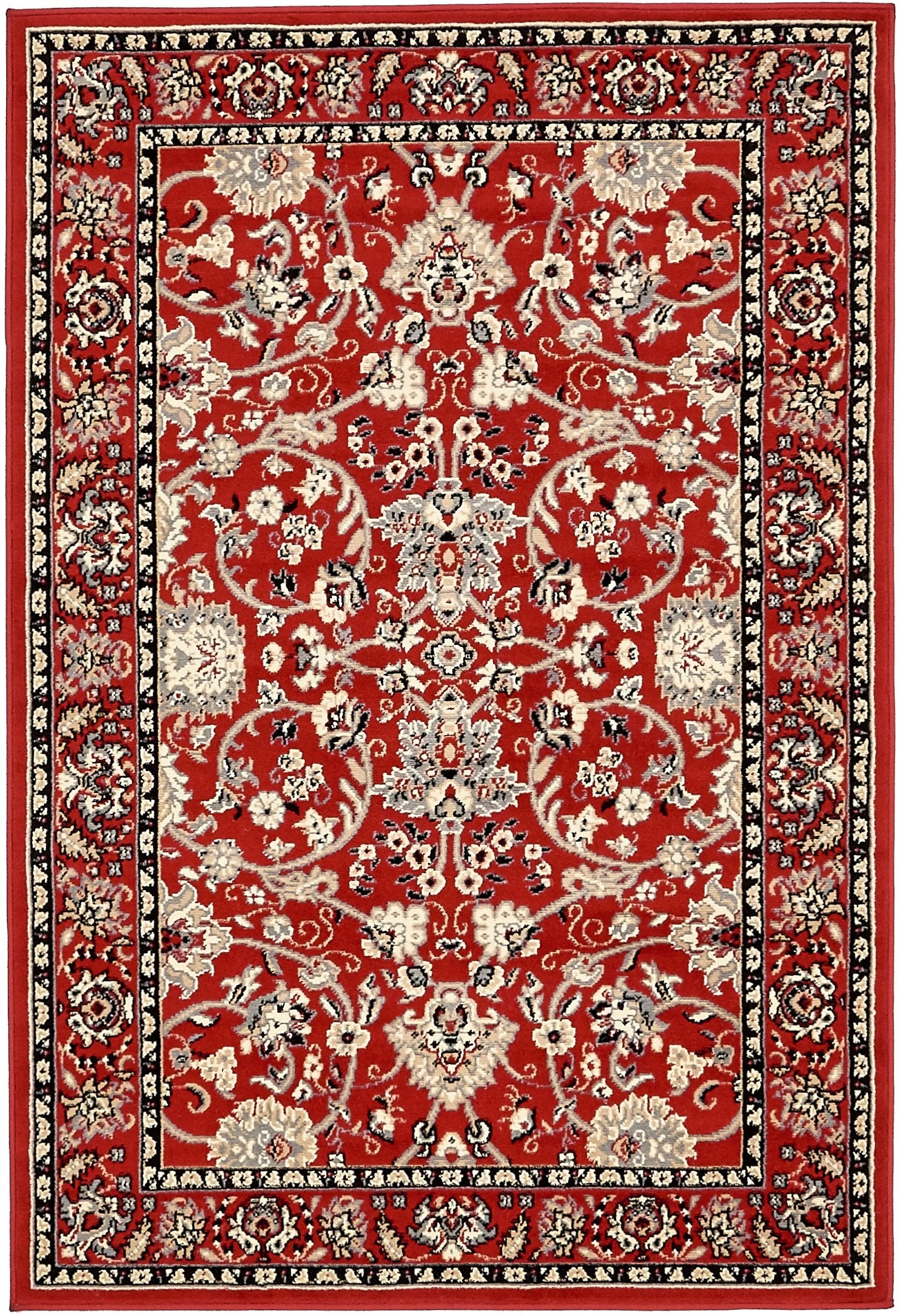 Unique Loom Sialk Hill Collection Area Rug - Washington (4 1 x 6 1 Rectangle Red/Black)
