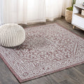 Jonathan Y Smb101A-5Sq Sinjuri Medallion Textured Weave Indoor Outdoor -Area Rug Coastal Bohemian Rustic Glam Easy-Cleaning Bedr