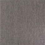 Unique Loom Outdoor Solid Collection Area Rug (6' 1'' Square Black/Ivory)