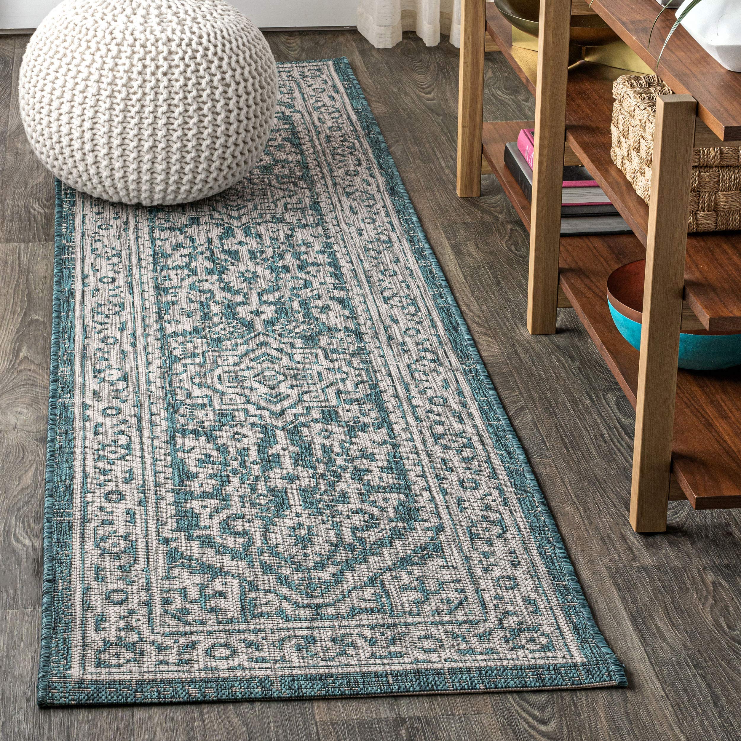 Jonathan Y Smb101C-210 Sinjuri Medallion Textured Weave Indoor Outdoor Area-Rug Coastal Bohemian Rustic Glam Easy-Cleaning Bedro