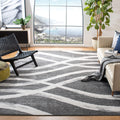 SAFAVIEH Adirondack Collection 12 Square Charcoal/Ivory ADR125R Modern Wave Distressed Non-Shedding Living Room Dining Bedroom 