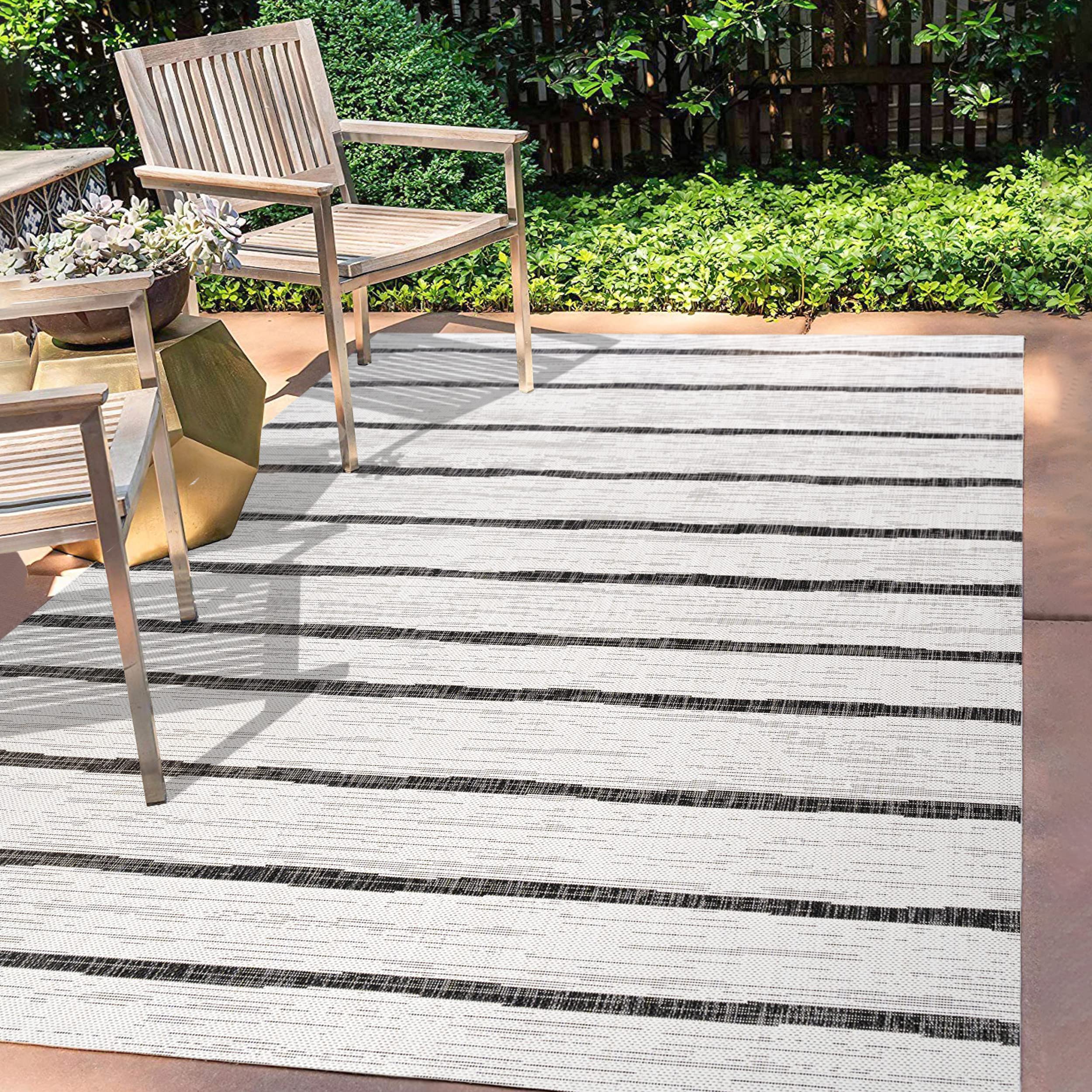 Jonathan Y Smb125D-4 Colonia Berber Stripe Indoor/Outdoor 4 Ft. X 6 Ft. Area Rug, Contemporary, Bohemian, Minimalistic, Rustic,