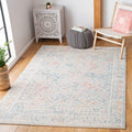 SAFAVIEH Tulum Collection 67 Square Ivory / Terracotta TUL264C Moroccan Boho Distressed Non-Shedding Living Room Bedroom Dining